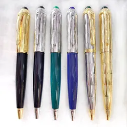 Penna a sfera classica di lusso Roadster Fusto laccato verde/blu Clip argento/oro Scrittura liscia