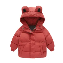 Płaszcz Down 27 -letnia moda dziecięca odzież dziecięca chłopcy i dziewczęta zimowy płaszcz w dół kurtka z kapturem ciepła luźna, swobodna kurtka 221125