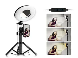 Ring Light 22cm9 cm Pography LED Selfie Lusterka do makijażu wideo na żywo z wysokością 150 cm statywu wtyczka USB