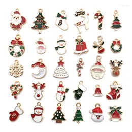 Noel Dekorasyonları 20-50 PCS Karışık Takılar Yıl Süsleri Kolyeler Mücevher Yapımı Diy bileklik küpeler Kolye Noel Ağacı Dekoru Hediye