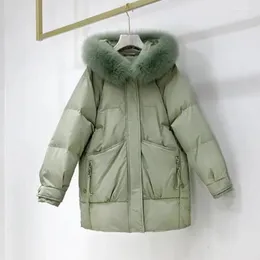 Kvinnors dike rockar Bomull ner vadderad jacka Kvinnors plus storlek 2xL Loose Mid-L￤ngd Parka koreanska kvinnor Vinter Big p￤ls varm pocketrock