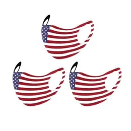 Tasarımcı Maskeleri Amerika Ulusal Bayrakları Solunum Bezi Yüz Maskeleri Yeniden Kullanılabilir Yıldızlar Şeritler Havalandırma Mascarilla Özel Yıkanabilir Fashi DHEP0