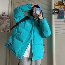 Menina de parkas coreana de parkas feminino inverno de inverno grosso casaco quente solto com capuzes de capuz 221125