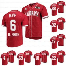 Championship Wear College 2021 CFP National College Baseball Alabama Crimson Tide Base Base Jersey Crimson Special Devonta Smith Dylan Moses