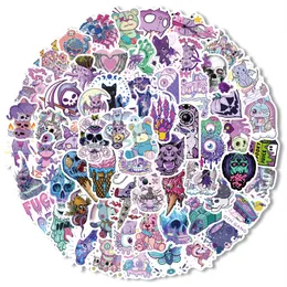 65Pcs Cartoon style purple Goth stickers cute skeleton ghosts Graffiti Kids Toy Skateboard car Motorcycle Bicycle Sticker Decals Wholesale