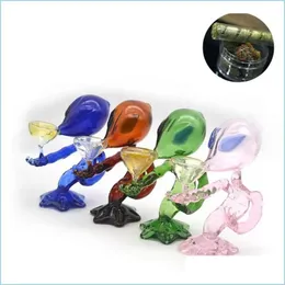 Smoking Pipes Alien Glass Pipes Smoking Pipe Water 18Cm Height Green G Spot Bong Drop Delivery Home Garden Household Sundries Accesso Dh63L