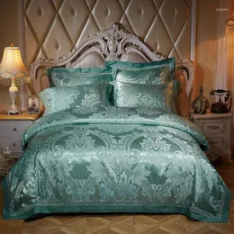 Set di biancheria da letto 2022 Prodotti Set di lenzuola jacquard in raso di cotone goffrato Trapunta / copripiumino King size di lusso 4 pezzi