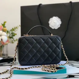 2023 Najwyższej jakości skórzane torby kawioru Big Box 19cm Torba łańcucha mody Projektant Torby Kobieta torebka na ramię Crossbody Bags Lady Luksusowe torby kosmetyczne z pudełkami C044