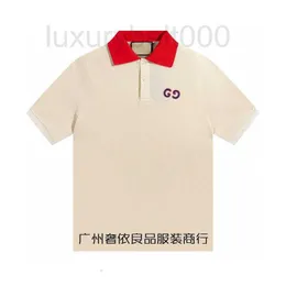 Men's T-Shirts designer lapel chest letter embroidery classic pearlescent mesh fabric POLO shirt lovers