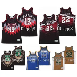 대학 농구 착용 NCAA 23 James 13 Harden Kawhi 22 Leonard Dennis 10 Rodman Alternate Jersey Irish High School 100% 스티치 농구 저지