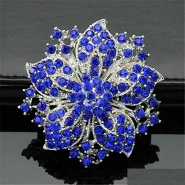 Pins Brooches Fashion Diamond Brooch Crystal Flowers Brooches Pins Boutonniere Stick Cors Scarf Clips Wedding Jewelry Drop Delivery Dhfeo