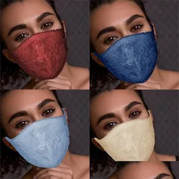 Maschere di design Maschera pieghevole in pizzo Respiratore protettivo Respiratore Anti polvere Mascarilla Bello Resistenza all'usura Moda Wom Dhbzt