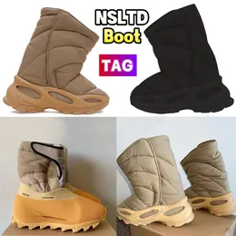 Projektant NSLTD buty do kolan półbotki męskie buty damskie sneaker moda śniegowce ciepłe męskie botki dzianina RNR Booted Sulfer Khaki Boot zimowe wsuwane trampki