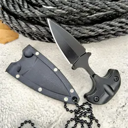 Outdoors Neck Knife Tactical Bayonet Spear Tip Fixed Blade with T-handle In A Plastic Sheath for Concealed Carrying Outdoor Mini Self Defense Hand Tools