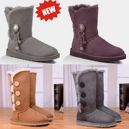 New Australia Australian Classic Warm Boots Women Mini Half Snow Boot USA GS Winter Full fur Fluffy furry Satin Ankle Bootss Booties size