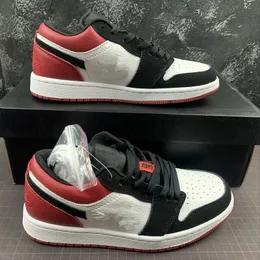 أحذية كرة السلة Jumpman 1S Low GS "Toe Black" Gym White Red Size 36-46 مع صندوق أصلي