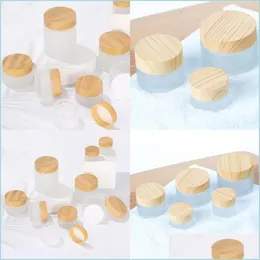 Bottiglie di imballaggio Vaso di cera di vetro glassato Grano di legno Er Cere Contenitore Crema per il viso Imbottigliamento separato Articoli da toeletta Vasetti cosmetici 2 7Yc E2 D Dh8Jq