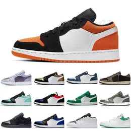 Basketball Shoes Mens Trainer Sports Sneakers Box Pto2 Jumpman Low 1 Unc 1S Mocha Men Women Bred Toe Twine Shattered Backboard LUVM