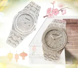 Berühmte klassische Designer-Stil-Uhr, luxuriöse Mode, Kristalldiamanten, Herrenuhren, 42 mm, großes Zifferblatt, japanisches Quarzwerk, Armbanduhr, Uhr, Relogio Masculino