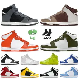 High Light Chocolate Casual Shoes Mens Womens Top Highs Black and White University Blue Kentucky Syracuse Flash Lime Chicago Cargo Khaki Olive Outdoor Sport Sneaker