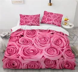 3D çiçek yatak seti özel çift kral boyutu 3pcs yorgan kapak seti commorterquilt yastık kasası Bedclothes mikrofiber 220616