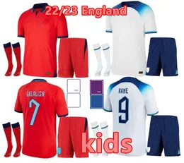 22/23 Inglaterra Jerseys de f￺tbol Kit Kane Mead Foden Sterling Inglaterra Rashford Sancho Saka Boys National Football Shirts Uniforms2022 2023