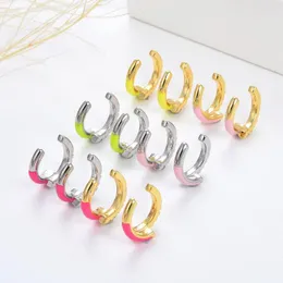 Orecchini posteriori Poulisa Bella mini clip smaltata multicolore per le donne Regalo per feste Semplice cartilagine Gioielli di moda Non-Piercing