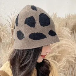 Berets Diyalo Casual Autumn Winter Fisherman Cap Cow Pattern Printing Basin Bucket Hat For Lady Women Panama Streetwear