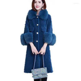 Women's Fur Nieuwe Vrouwen Lange Sherpa Shearling Jas Herfst Winter Thicken Warm Faux Lam Pluche Casual Parka