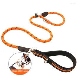 Dog Collars Anti-winding Nylon Training Leash P Chain Slip Reflective Strong Pull Durable One-piece Lead