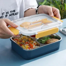 Set di stoviglie TUUTH Contenitore per il pranzo in acciaio inossidabile per microonde Contenitore per bambini Bento portatile per ufficio scolastico per bambini