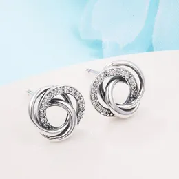 925 Sterling Silver Family Comped Comped Earrings تناسب أقراط الأزياء الأوروبية على طراز Pandora