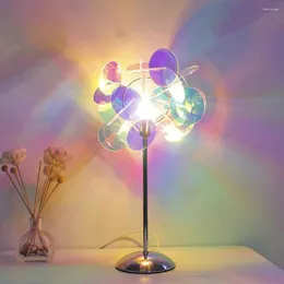 Table Lamps EU/US Plug Lamp DIY Creative Warm Light LED Desk Acrylic Atmosphere Night Wedding Home Bedroom Decor Lighting