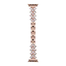 Diamantarmband Rhombus Metallarmband für Apple Watch Bands 49mm 40mm 44mm 45mm 41mm 38mm 42mm Armbänder iwatch Serie 8 7 6 5 4 3 SE Uhrenarmbänder Zubehör