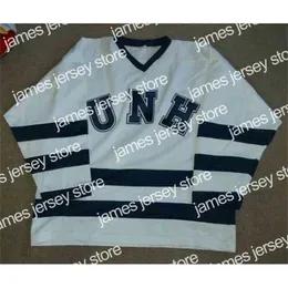 Hockey Wears Nik1 Vintage custom 23 Jeff St. Laurent University UNH HOCKEY OF HAMPSHIRE WILDCATS JERSEY Blue jerseys