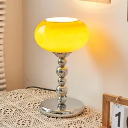 Bordslampor vintage led skrivbordslampa orange sovrum sida bauhaus vardagsrum studie dekoration ￤gg t￥rta ljus glas lampsk￤rm
