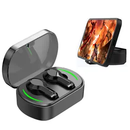 Cell Phone Earphones Q25 Pro TWS Earphone Cool Light Flash Truly Wireless Earbuds Bluetooth 5.3 Headset Gaming Headphones With Mini Holder Stand for All Phone iPhone