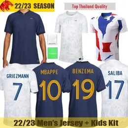 22 23 France Soccer Jerseys BENZEMA GRIEZMANN 2022 World 2023 MBAPPE cup POGBA GIROUD KANTE Maillot de Football Shirt DEMBELE BEN YEDDER VARANE Men's Jersey Kids Kit