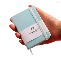 Mini Notebook A7 Storlek Portable Journal Bandage Handbook School Student Diary Simple Writing Supplies Stationery Accessories