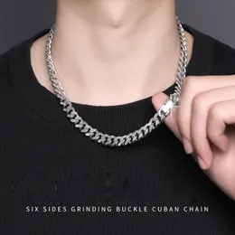 Collana a catena cubana in acciaio inossidabile hip-hop Accessori per gioielli semplici con lucidatura a sei lati Lavabili in acqua