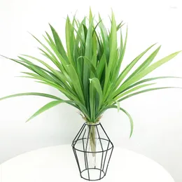 Fiori decorativi 45 cm 56 foglie Erba tropicale artificiale Piante grasse finte Reed Piante verdi Foglie di plastica Cipolla per giardino da tavolo