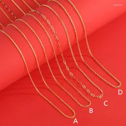 Chains 5G 24K Gold Necklace Female 999 Pure O-word Chain Chopin Rope AB Clavicle