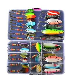 Baits Lures Colorful Spoon Fishing Lure Set Spinner 210g Trout Pike Metal Bait Kit Crankbait FreshSalt Water Isca Artificial Pesca Tackle 221128