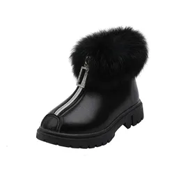 Boots Children Unisex Solid Furry for Boys Girls Korean Style Winter Warm Kids Fashion Snow Low Heel Nonslip 221125