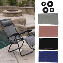 Stoelhoezen Outdoor Recliner vervangingsstof Waterdichte loungedoek met 4 stks kanten koorden voor patio -achtergrondzuren zandstrandstoelen