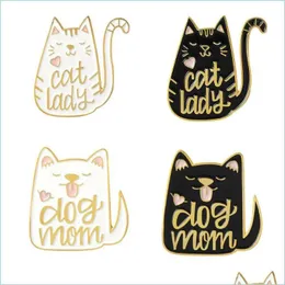 Pinos broches broches vintage estilo punk cachorro mãe gato lady metal pin blows bittons brooch camise