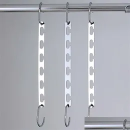 Hangers Racks Magic Clothes Hangers Hanging Chain Metal Stainless Steel Cloth Closet Hanger Shirts Tidy Save Space Organizer For 1 Dhfjv