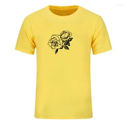 Men's T -skjortor Summer 2022 Kort ärm avslappnad skjorta tryckt exakt grafisk design special dubbel blommor trendig rolig sexig exklusiv topp