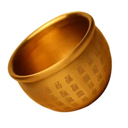 Garden Decorations Treasure Basinmoney Gold Ornament Golden Porsperity Wealth Copper Fengshui Decorations Office Chinese Model Lucky Ingots Bowl 221126