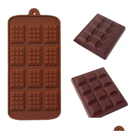 Backformen Sile Mould 12 gleichmäßige Schokoladen-Fondant-Formen DIY Candy Bar Mod Kuchendekorationswerkzeuge Küche Backzubehör 414 N2 Dr Dherk